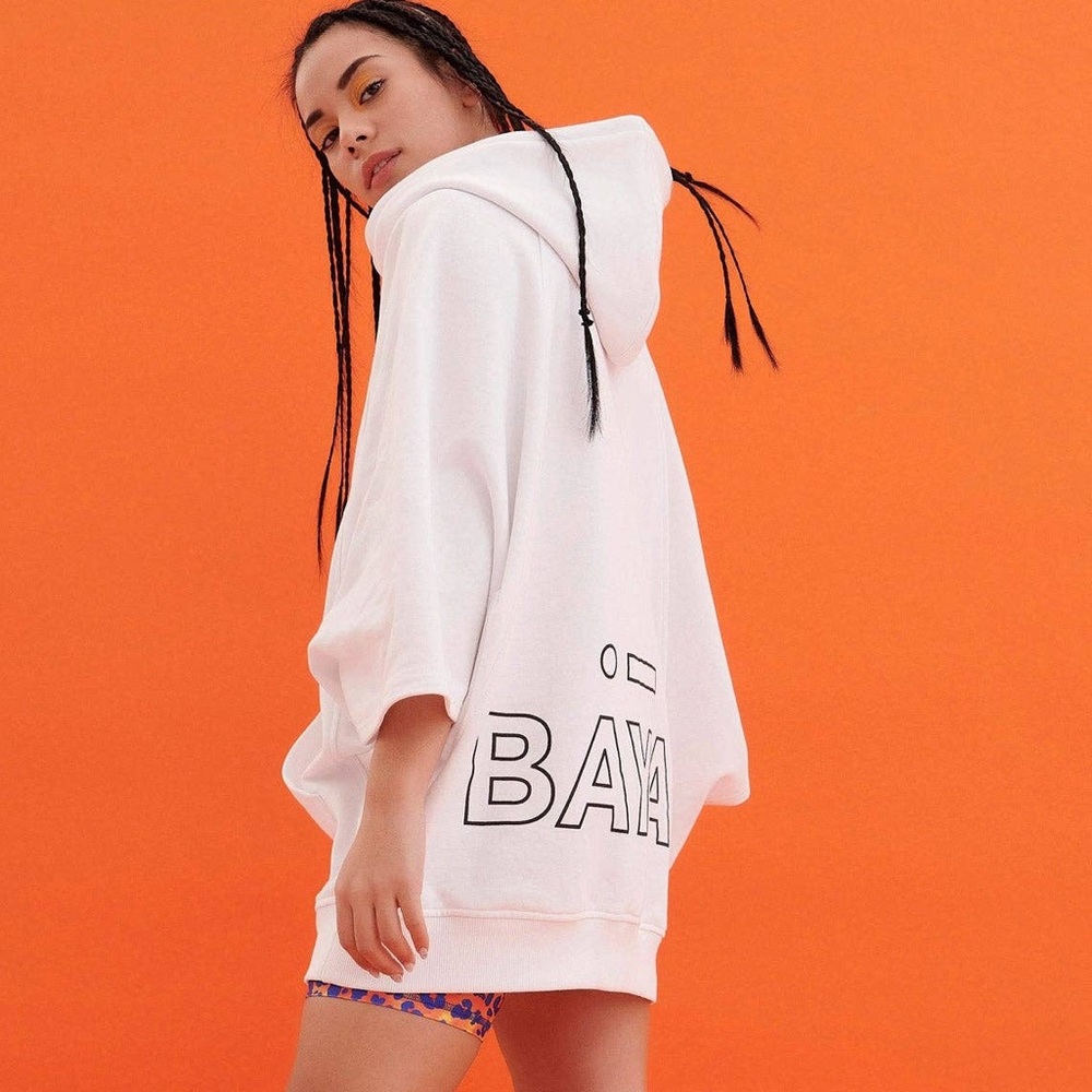 NWT white oversized hoodie tunic